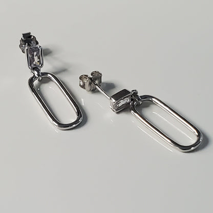 Sleek & Chic Rectangular Loop Earrings - Plein De Vie Jewelry