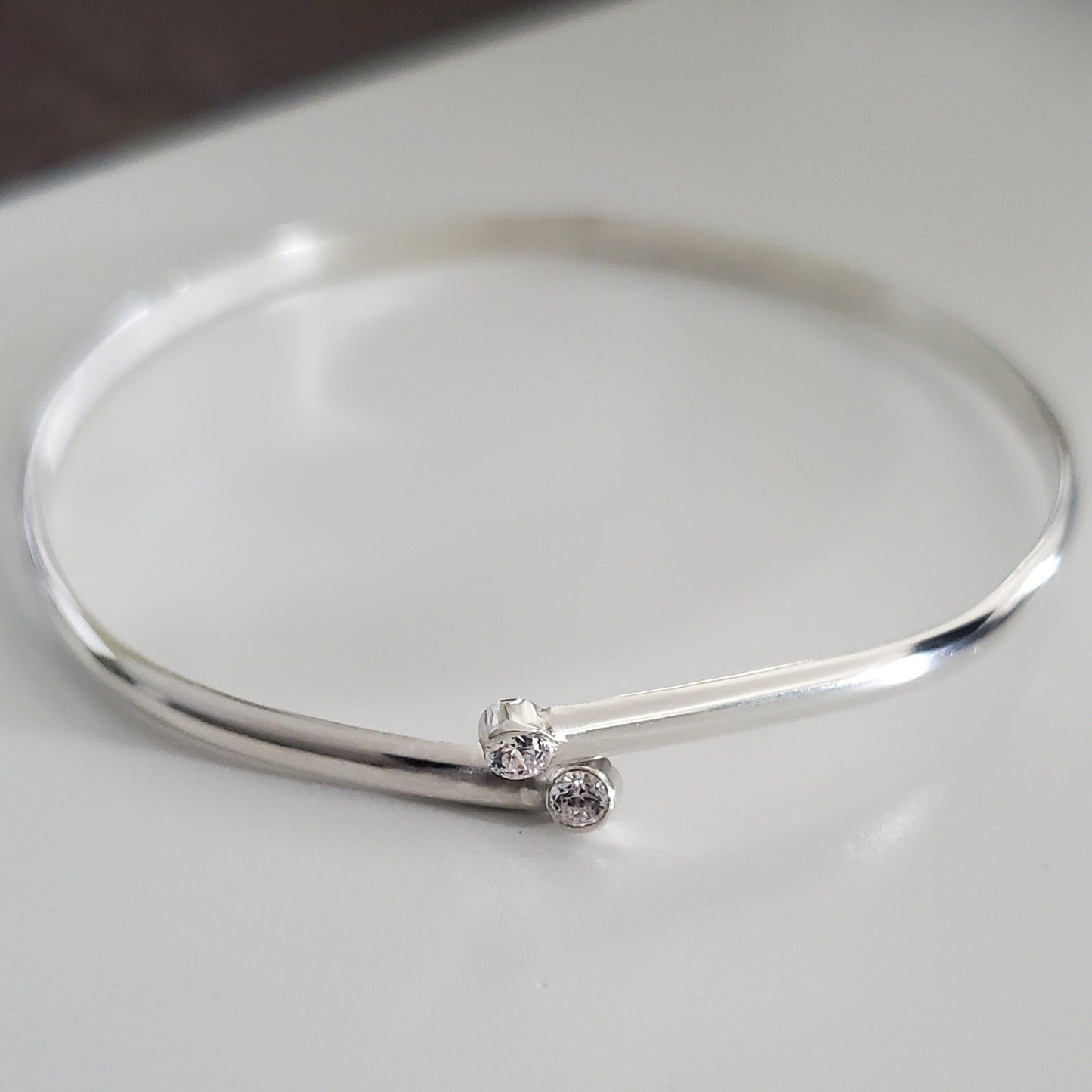 Radiant Dual Gemstone Round Cuff Bracelet