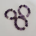 Matte Amethyst and Pearl Stretch Ring Plein De Vie Jewelry