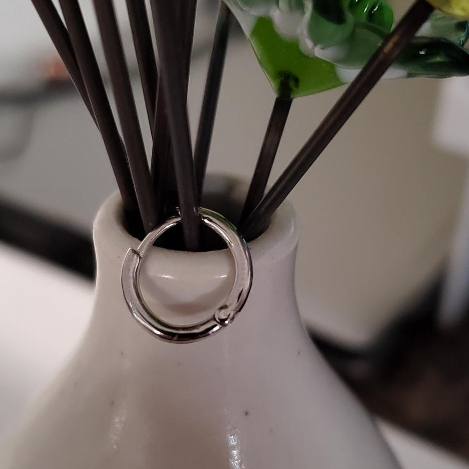 Sterling Silver Rhodium-Plated Huggie Hoop Earrings