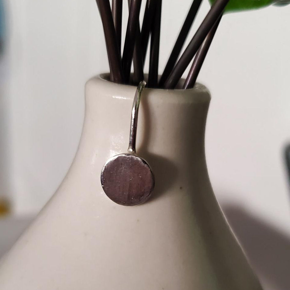 Sterling Silver Circle Drop Earrings