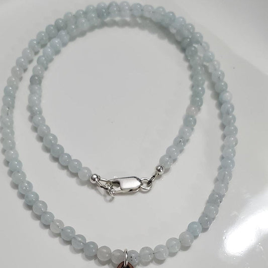 Aquamarine Floral Pendant Necklace Plein De Vie Jewelry