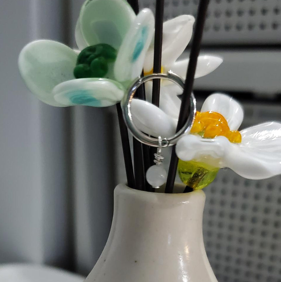 Aquamarine Drop Hoop Earrings Plein De Vie Jewelry