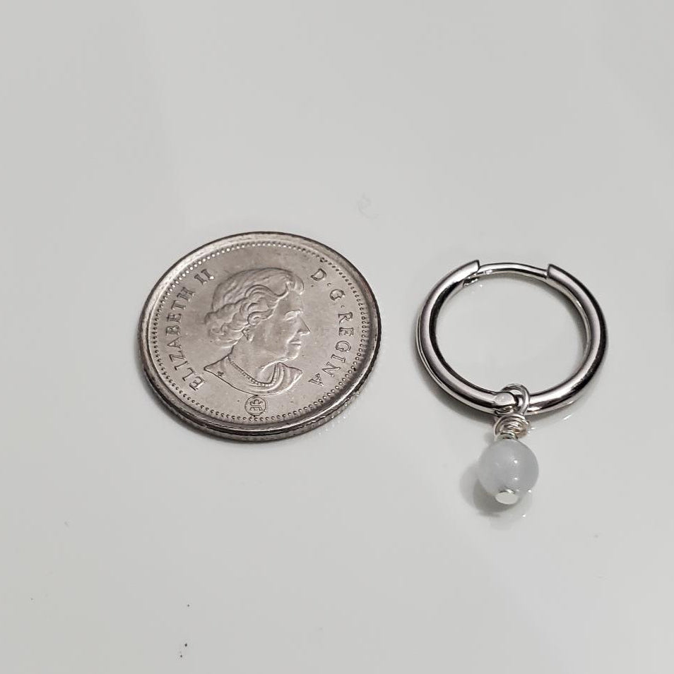 Aquamarine Drop Hoop Earrings Plein De Vie Jewelry