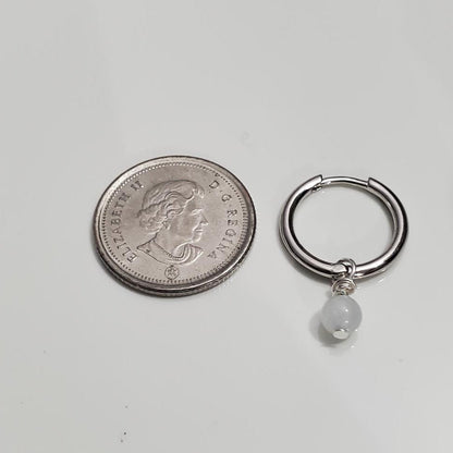 Aquamarine Drop Hoop Earrings Plein De Vie Jewelry