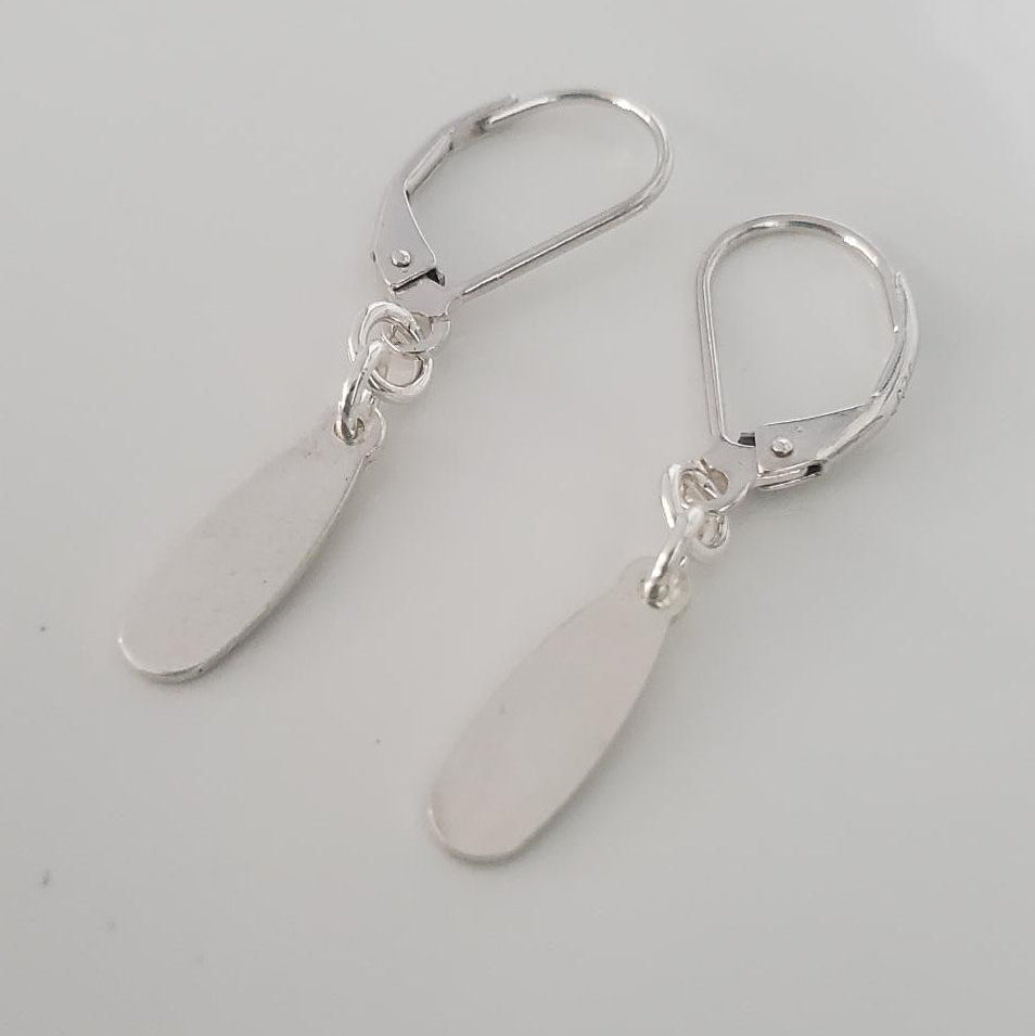 Sterling Silver Oval Drop Leverback Earrings Plein De Vie Jewelry