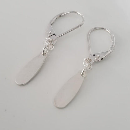 Sterling Silver Oval Drop Leverback Earrings Plein De Vie Jewelry