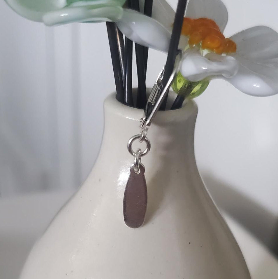 Sterling Silver Oval Drop Leverback Earrings Plein De Vie Jewelry