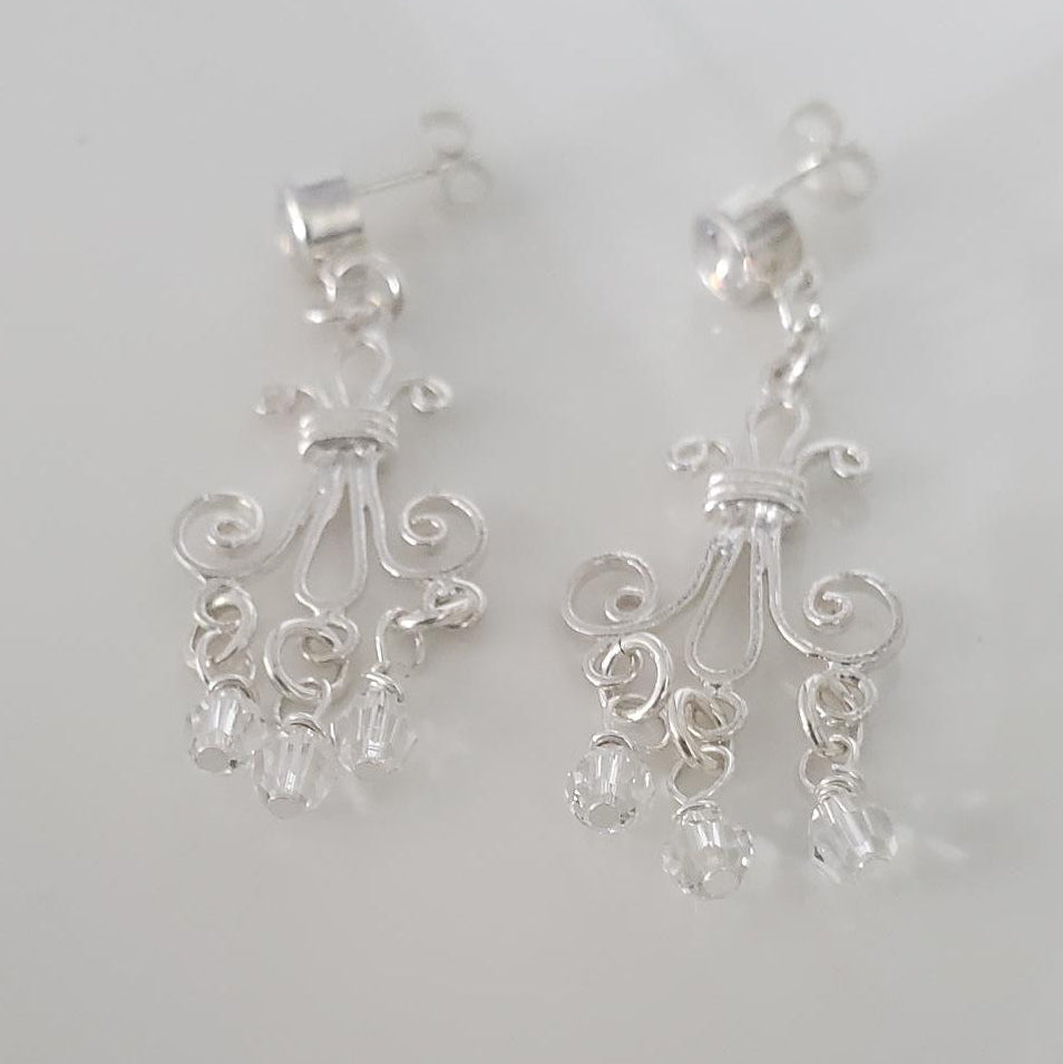 Dazzling Chandelier Earrings with Swarovski Crystals Plein De Vie Jewelry