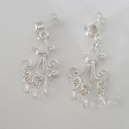 Dazzling Chandelier Earrings with Swarovski Crystals Plein De Vie Jewelry