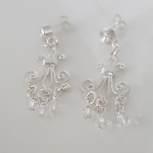 Dazzling Chandelier Earrings with Swarovski Crystals Plein De Vie Jewelry