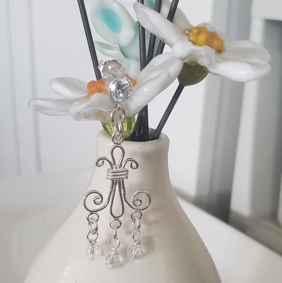 Dazzling Chandelier Earrings with Swarovski Crystals Plein De Vie Jewelry