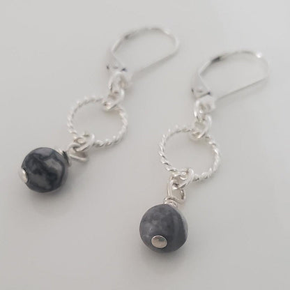 Sterling Silver Oval Drop Leverback Earrings (Copy) Plein De Vie Jewelry
