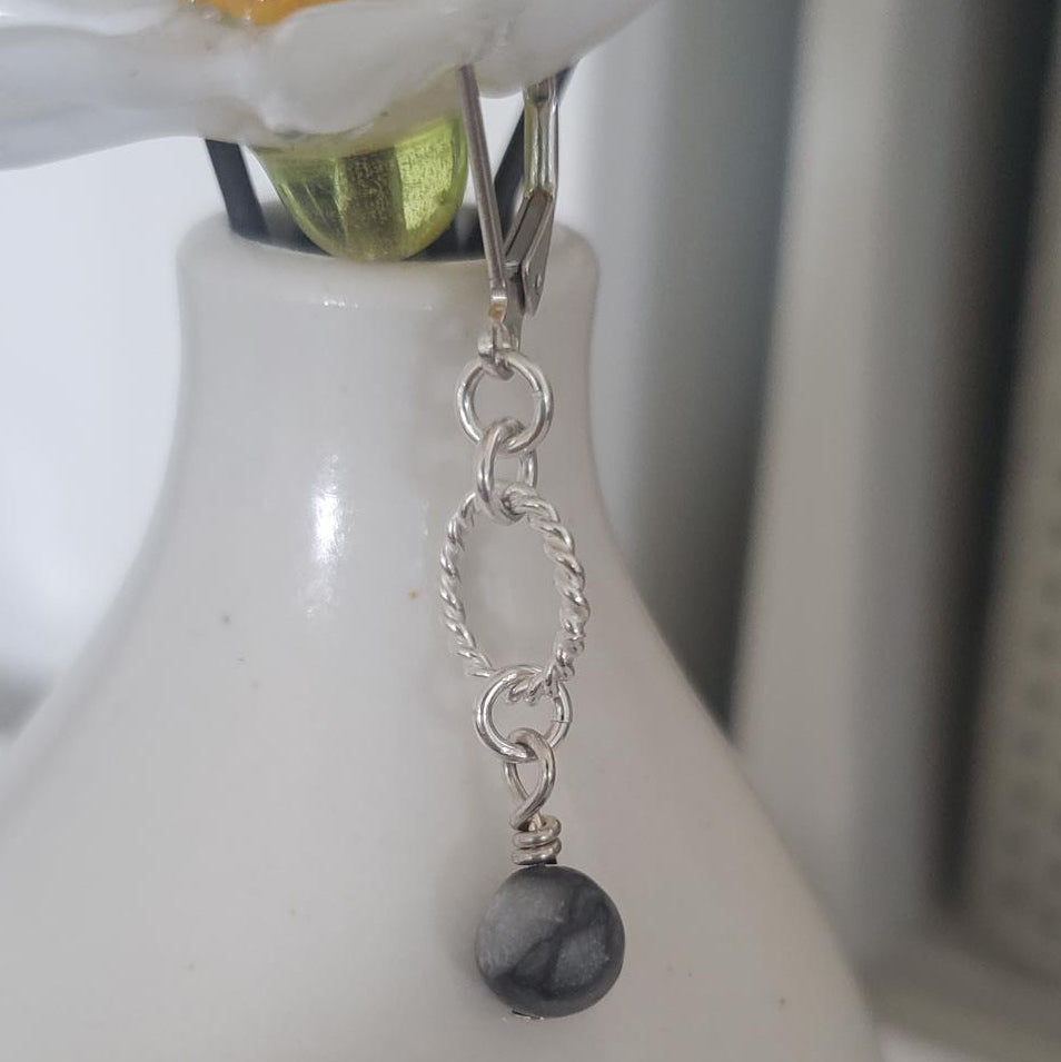 Sterling Silver Oval Drop Leverback Earrings (Copy) Plein De Vie Jewelry