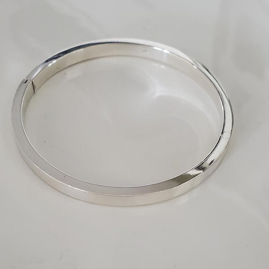 Timeless Sterling Silver Flat Bangle Bracelet Plein De Vie Jewelry