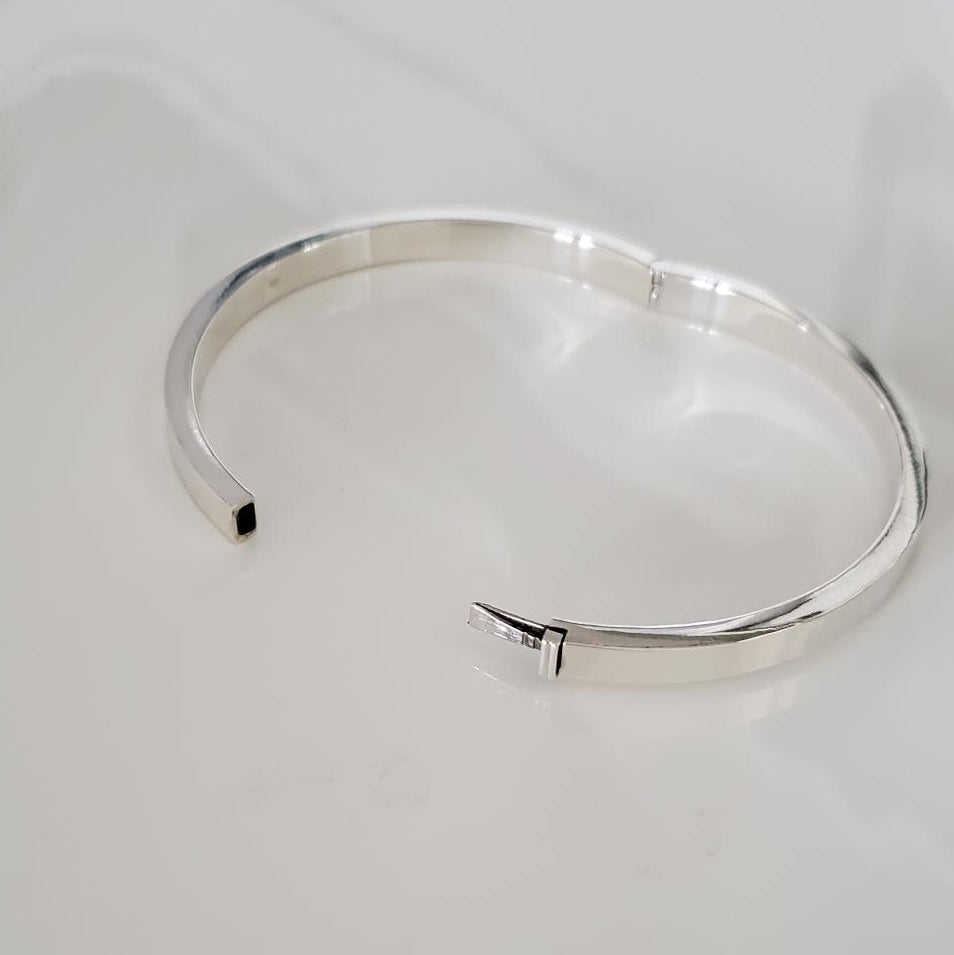 Timeless Sterling Silver Flat Bangle Bracelet Plein De Vie Jewelry