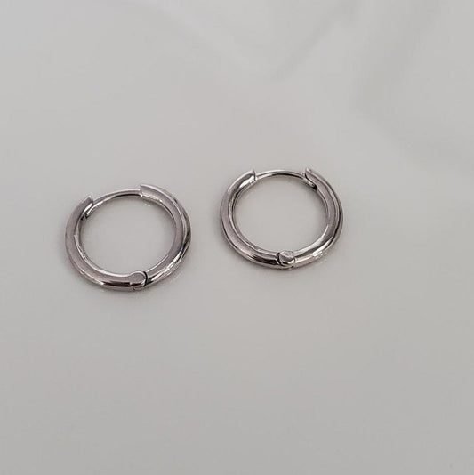 Classic Sterling Silver Rhodium Hoop Earrings — 16mm (Copy) Plein De Vie Jewelry