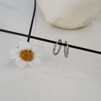 Classic Sterling Silver Rhodium Hoop Earrings — 16mm (Copy) Plein De Vie Jewelry