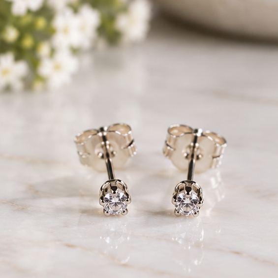 Brilliant Shine Cubic Zirconia Post Earrings