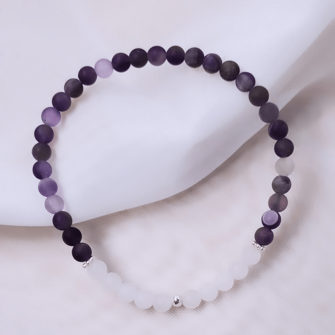 Amethyst_White Jade Gemstone Bracelet