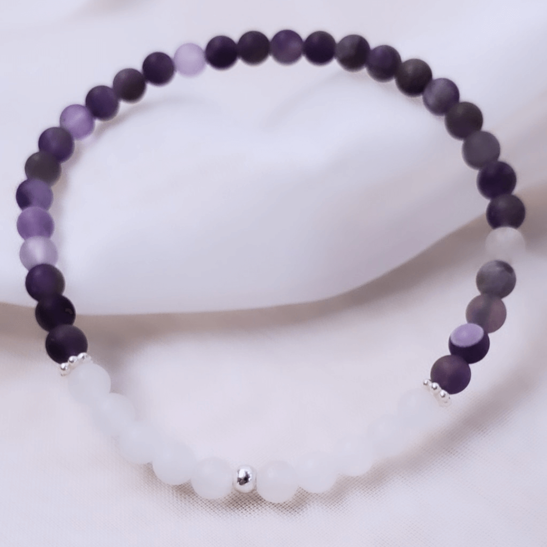 Amethyst_White Jade Gemstone Bracelet