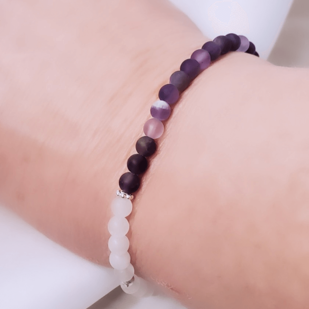 Amethyst_White Jade Gemstone Bracelet