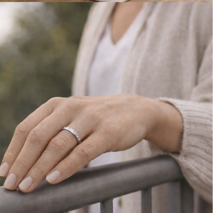 Timeless Flush Set CZ Sterling Silver Ring Plein De Vie Jewelry