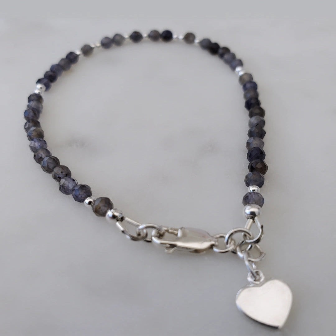 Sterling Silver Iolite Gemstone Bracelet