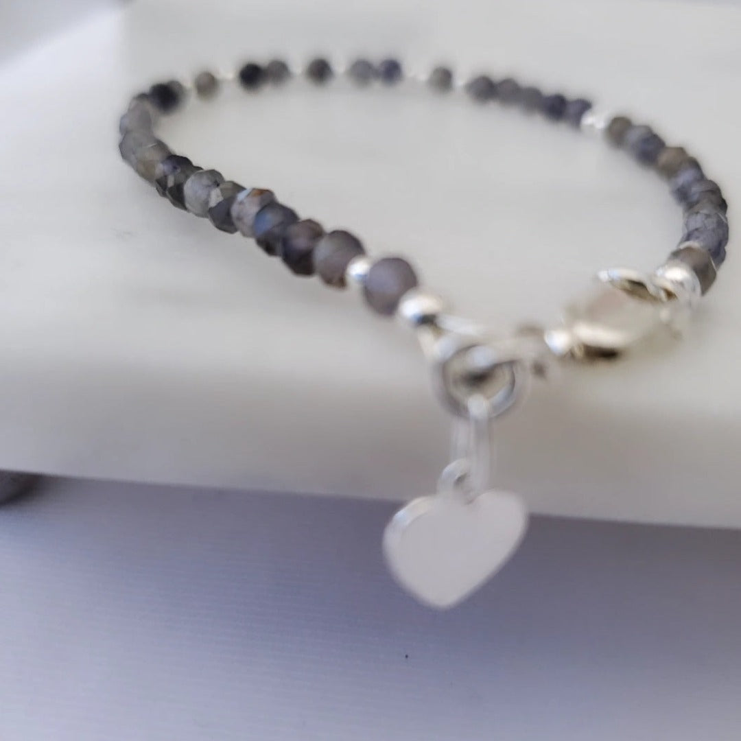 Sterling Silver Iolite Gemstone Bracelet