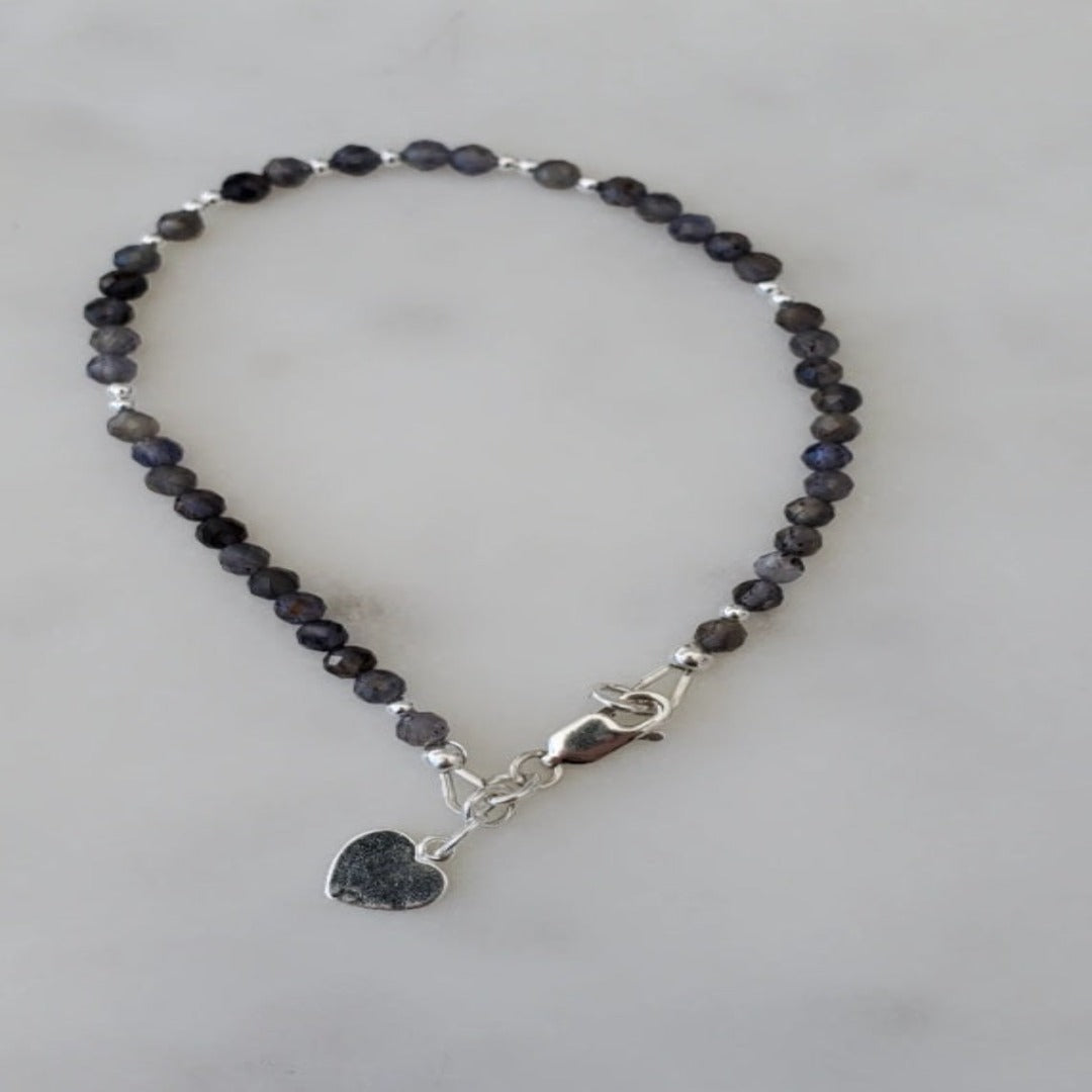 Sterling Silver Iolite Gemstone Bracelet