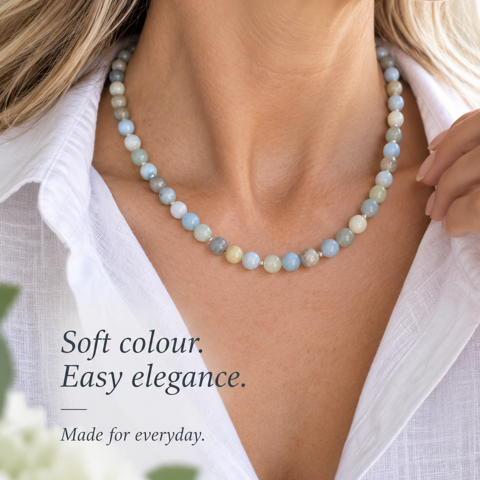 Natural Aquamarine Gemstone Necklace