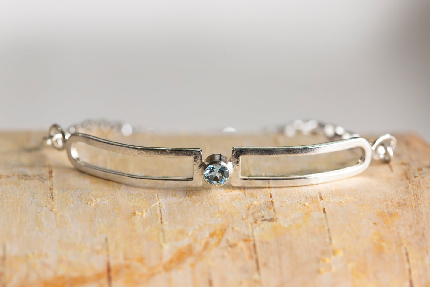 Elegance Redefined Sterling Silver Curved Rectangle Bracelet