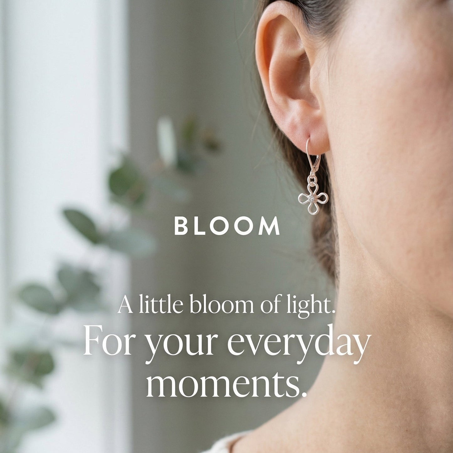 Sterling Silver Bloom Flower Leverback Earrings Plein De Vie Jewelry