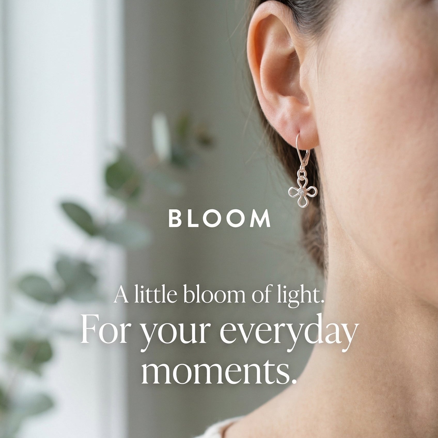 Sterling Silver Bloom Flower Leverback Earrings Plein De Vie Jewelry