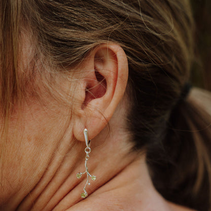 Peridot Branch Earrings Plein De Vie Jewelry