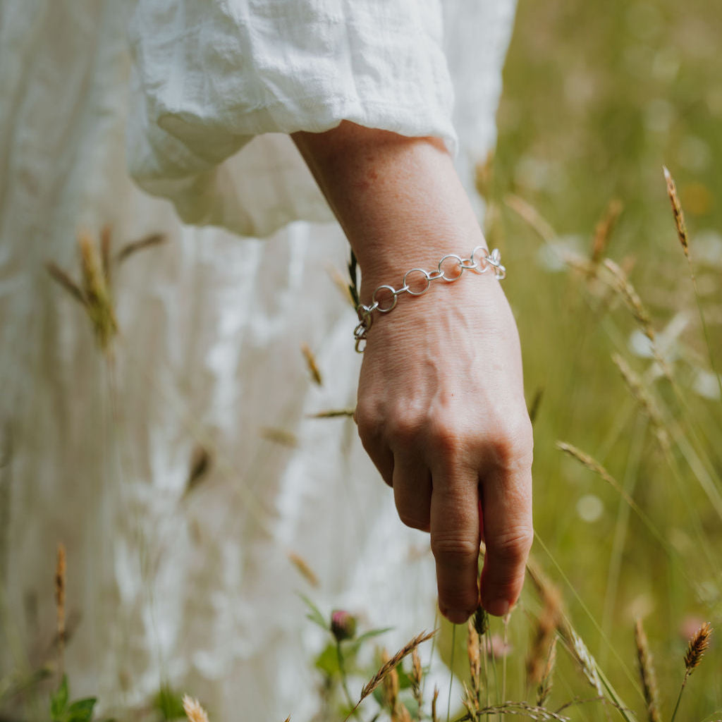 Timeless Sterling Silver Circle Link Bracelet Plein De Vie Jewelry