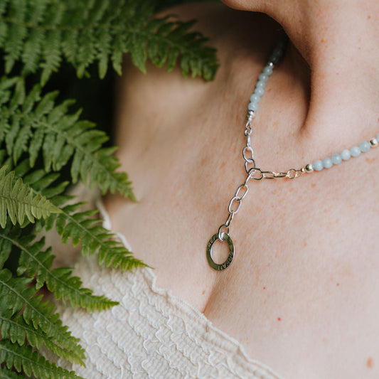 Aquamarine and Sterling Silver Dream Pendant Necklace