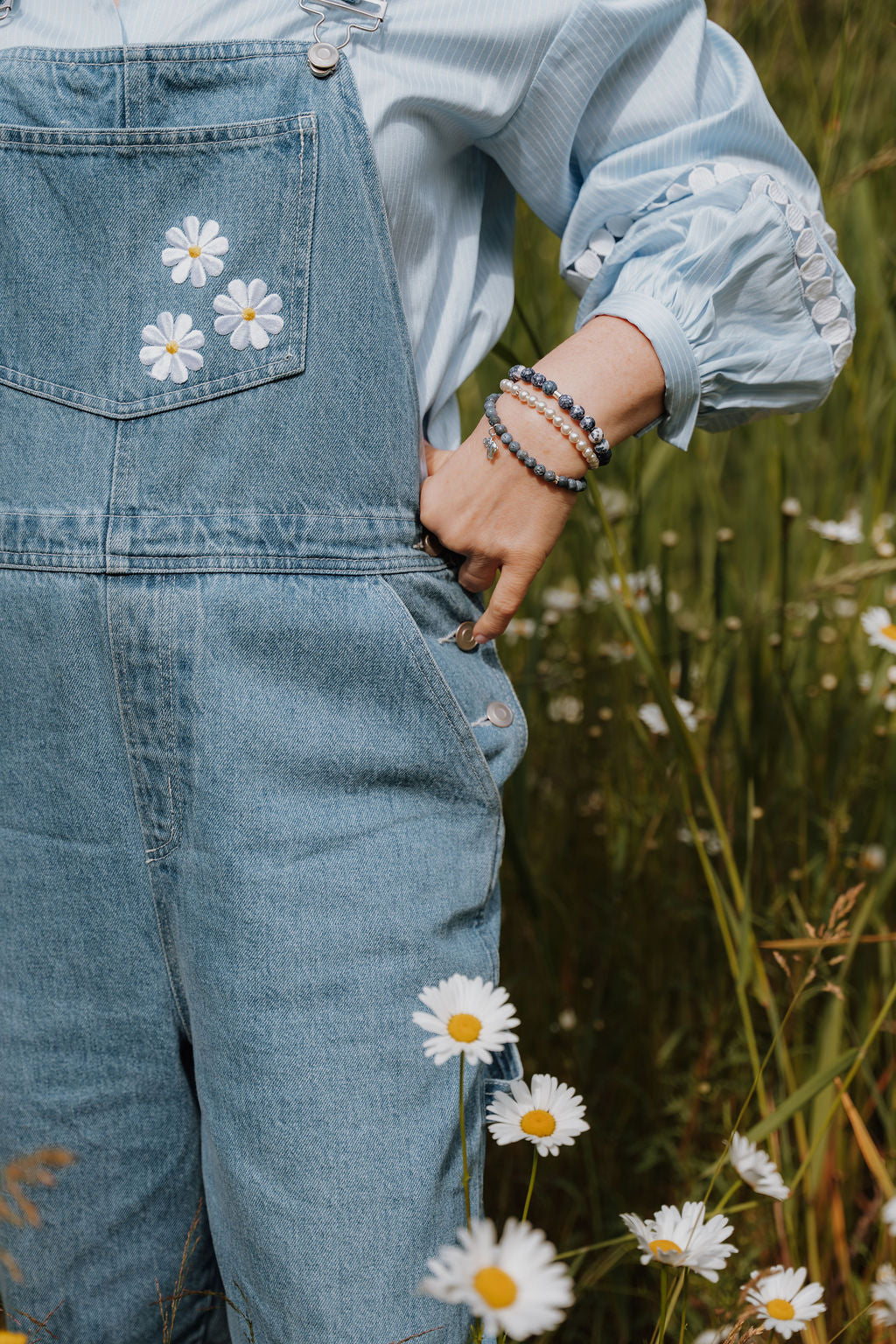 White Daisy Flower Iron On Patch