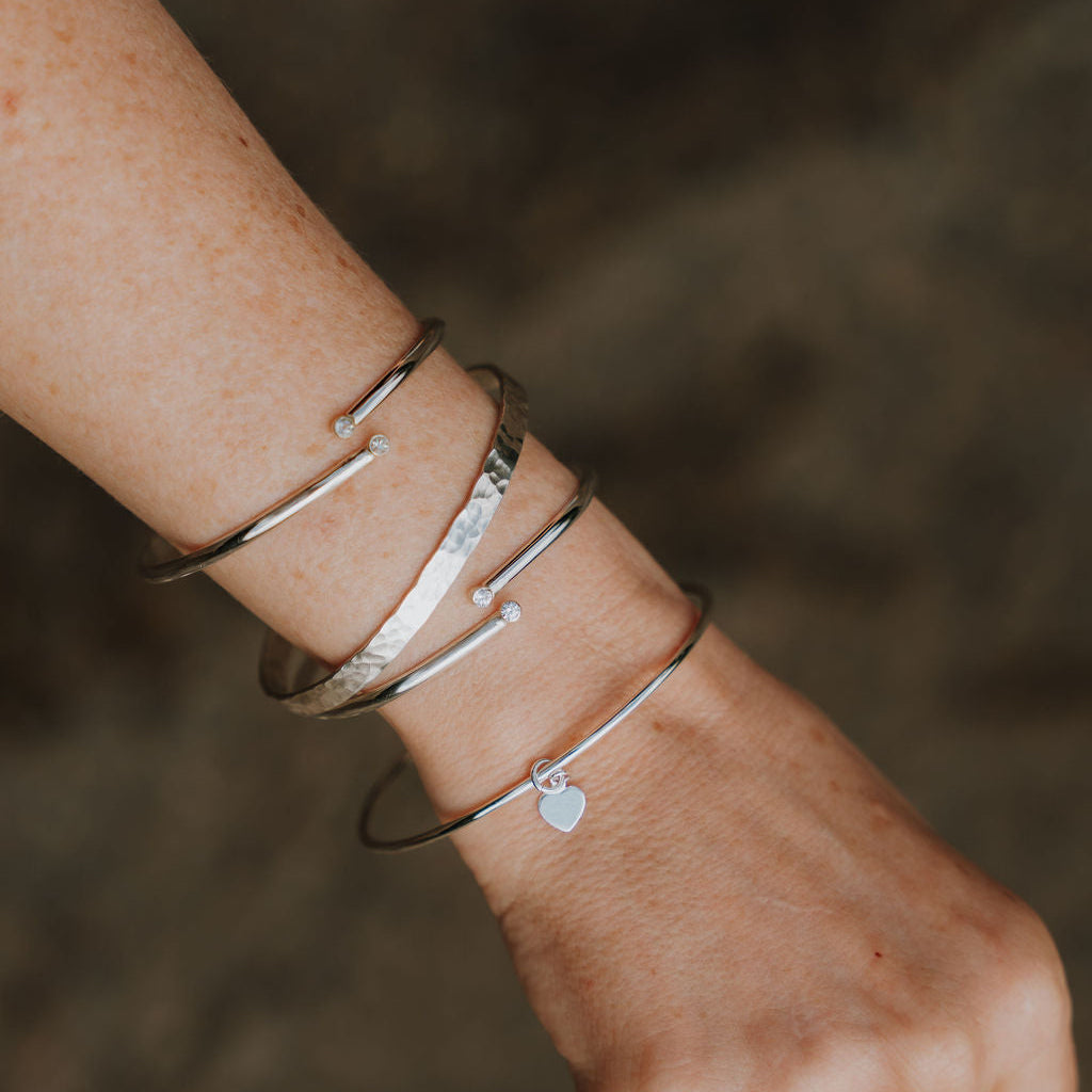 Radiant Dual Gemstone Round Cuff Bracelet