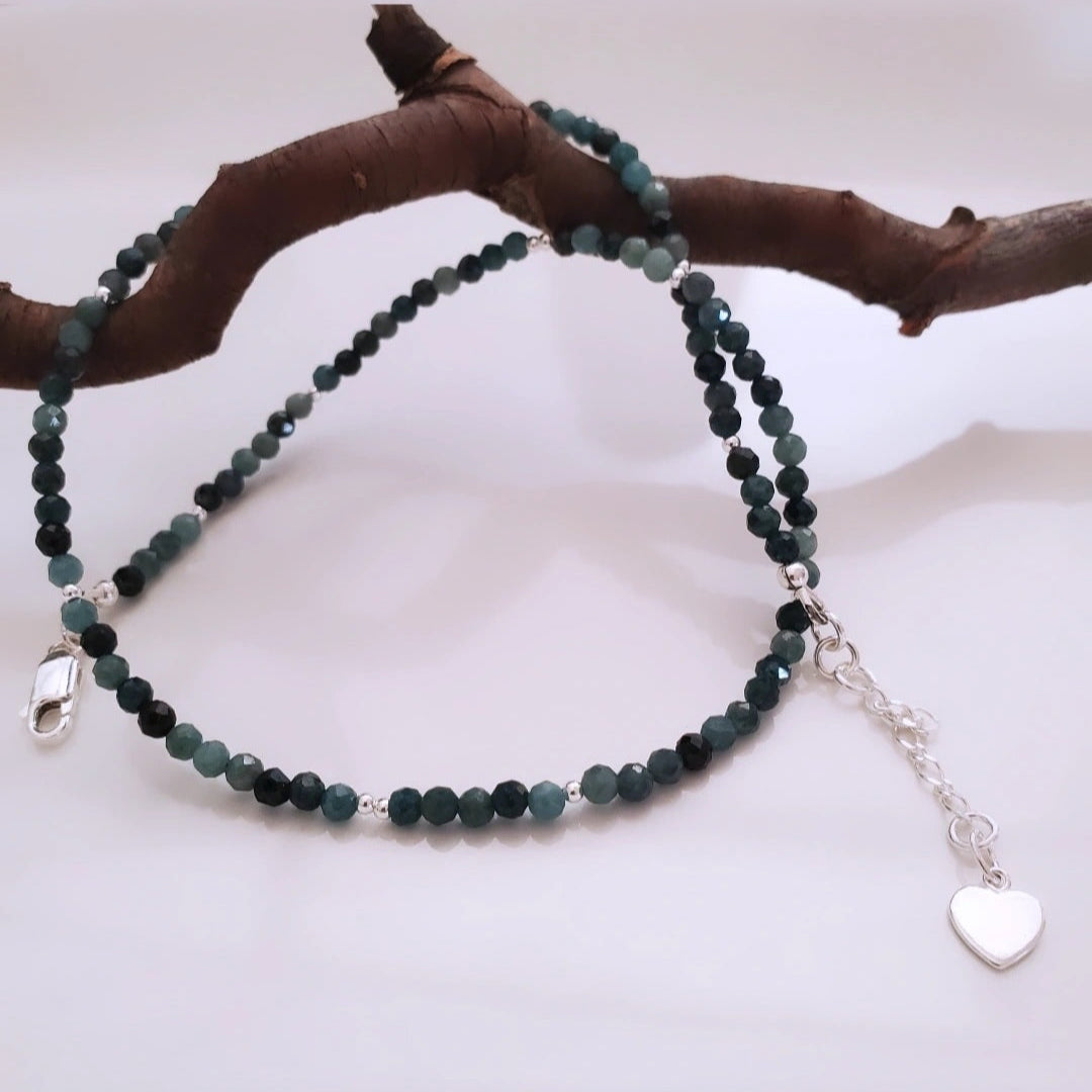 Tourmaline Radiance: Sterling Silver and Gemstone Necklace