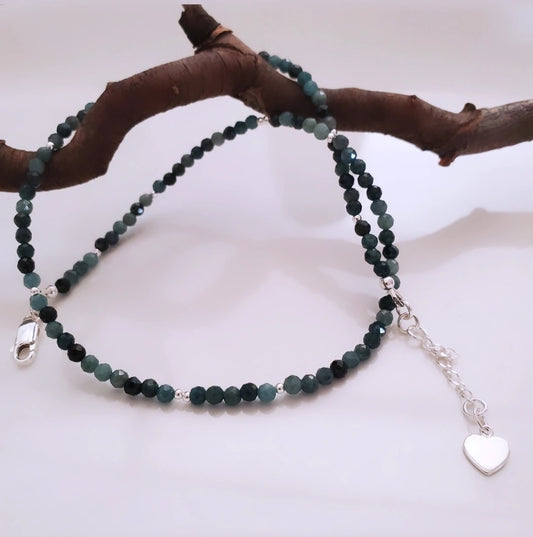 Tourmaline Radiance: Sterling Silver and Gemstone Necklace