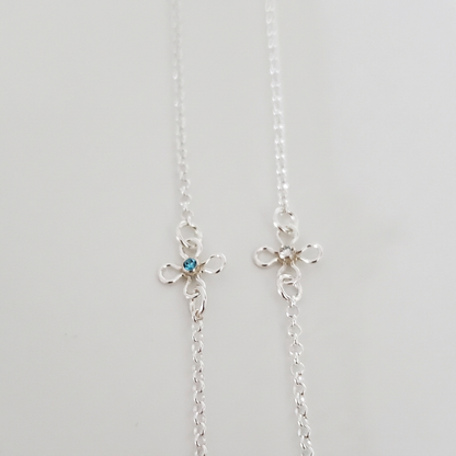 Brightened blue and clear bracelet comparison