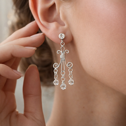 Dazzling Chandelier Earrings with Swarovski Crystals Plein De Vie Jewelry