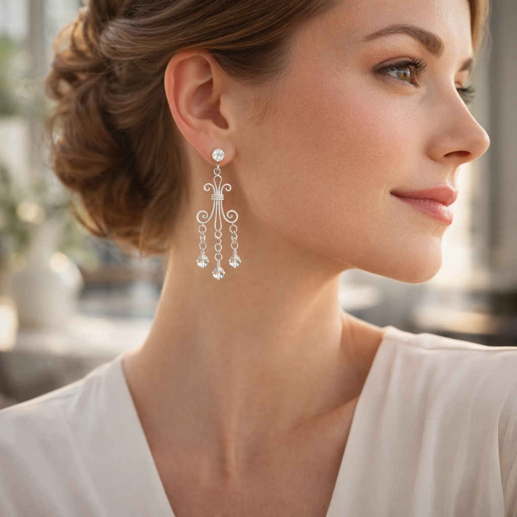 Dazzling Chandelier Earrings with Swarovski Crystals Plein De Vie Jewelry