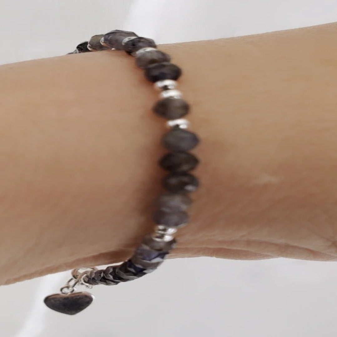 Sterling Silver Iolite Gemstone Bracelet