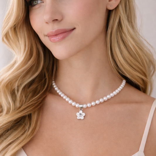Blooming Pearl Necklace Plein De Vie Jewelry