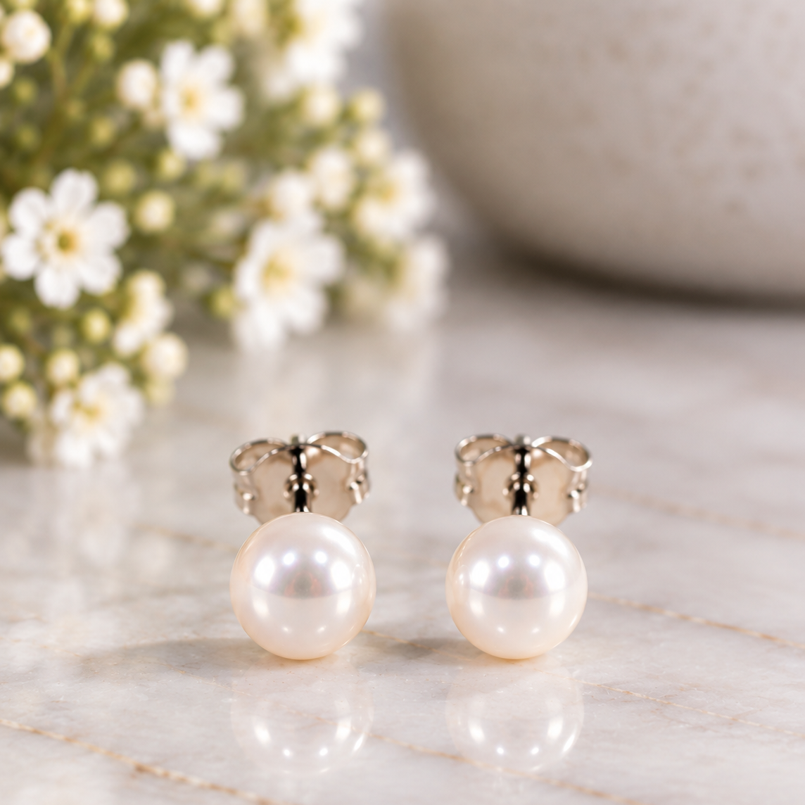 Pearl Stud Earrings