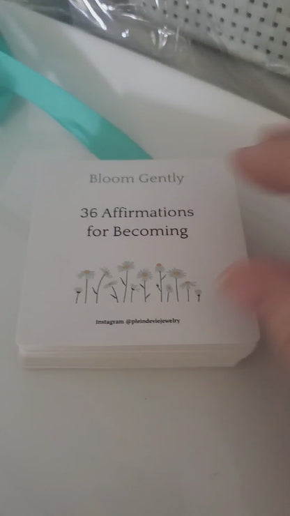 video showing some of the 36 affirmation cards for becoming