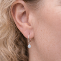 Aquamarine Drop Hoop Earrings Plein De Vie Jewelry