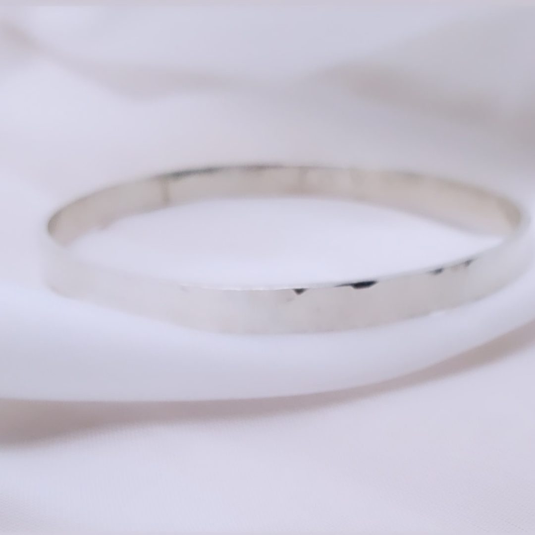 Minimalist Marvel: Sterling Silver Dimple Bangle Bracelet